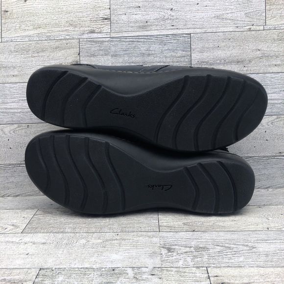 Clarks Shoes Women 9 Navy Blue Leather Comfort Flat Fisherman Sandal Lightweight - Picture 8 of 9